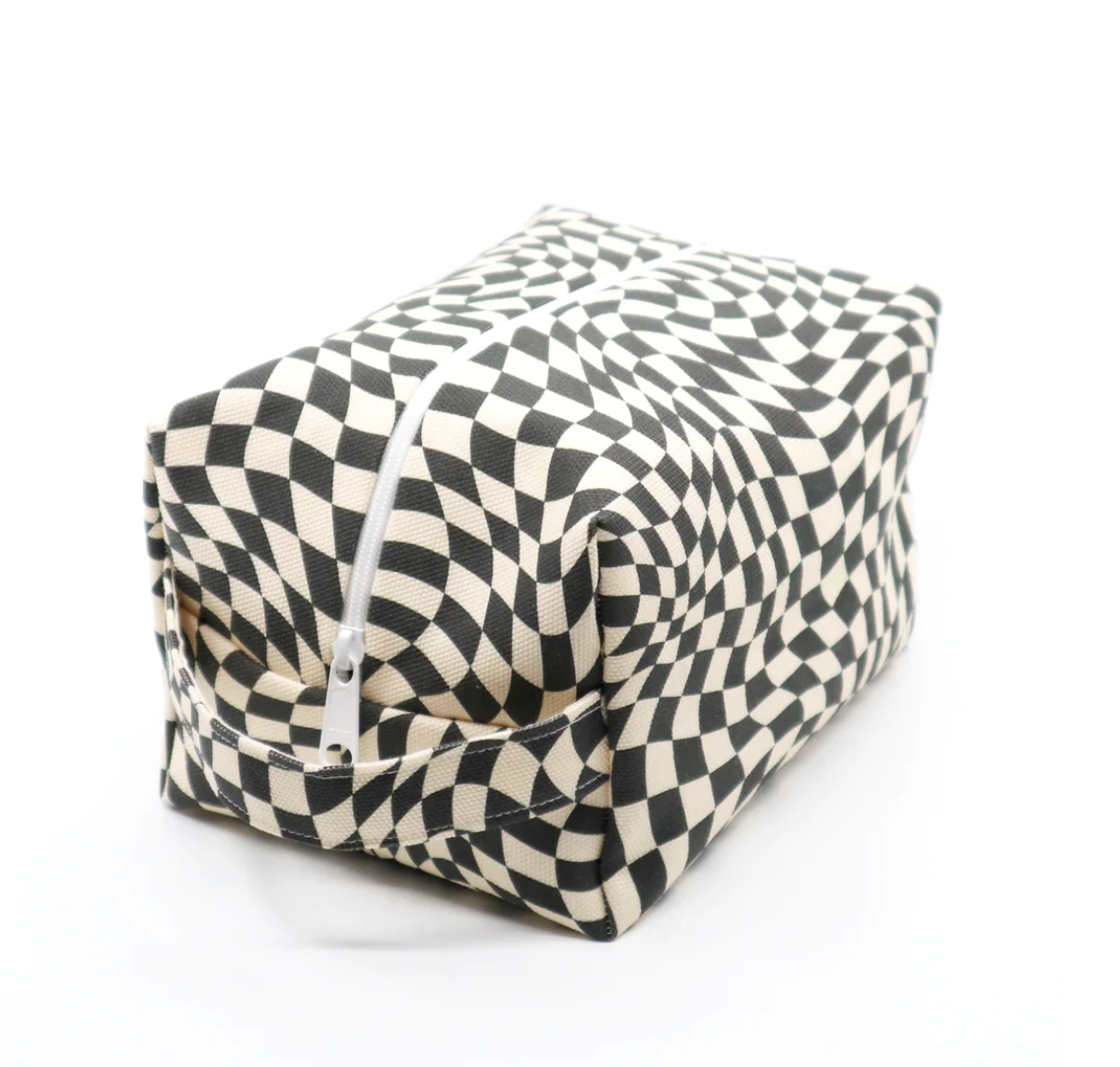 Makeup Bag - Black Checker