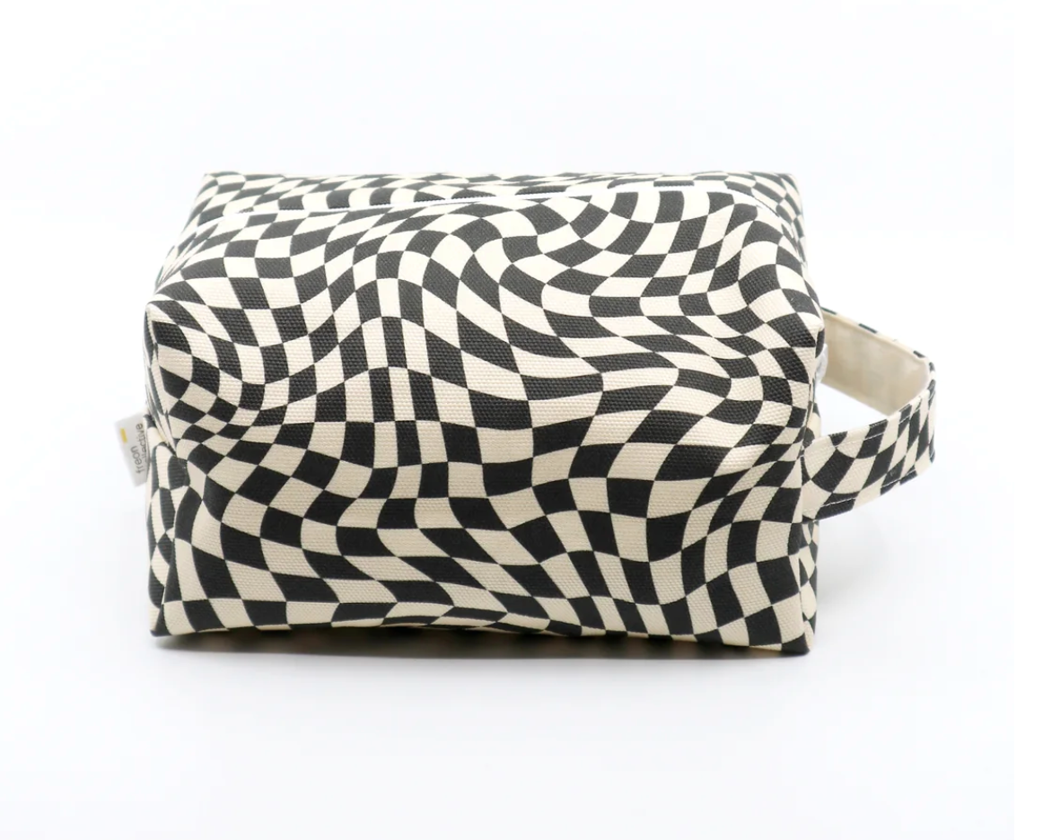 Makeup Bag - Black Checker