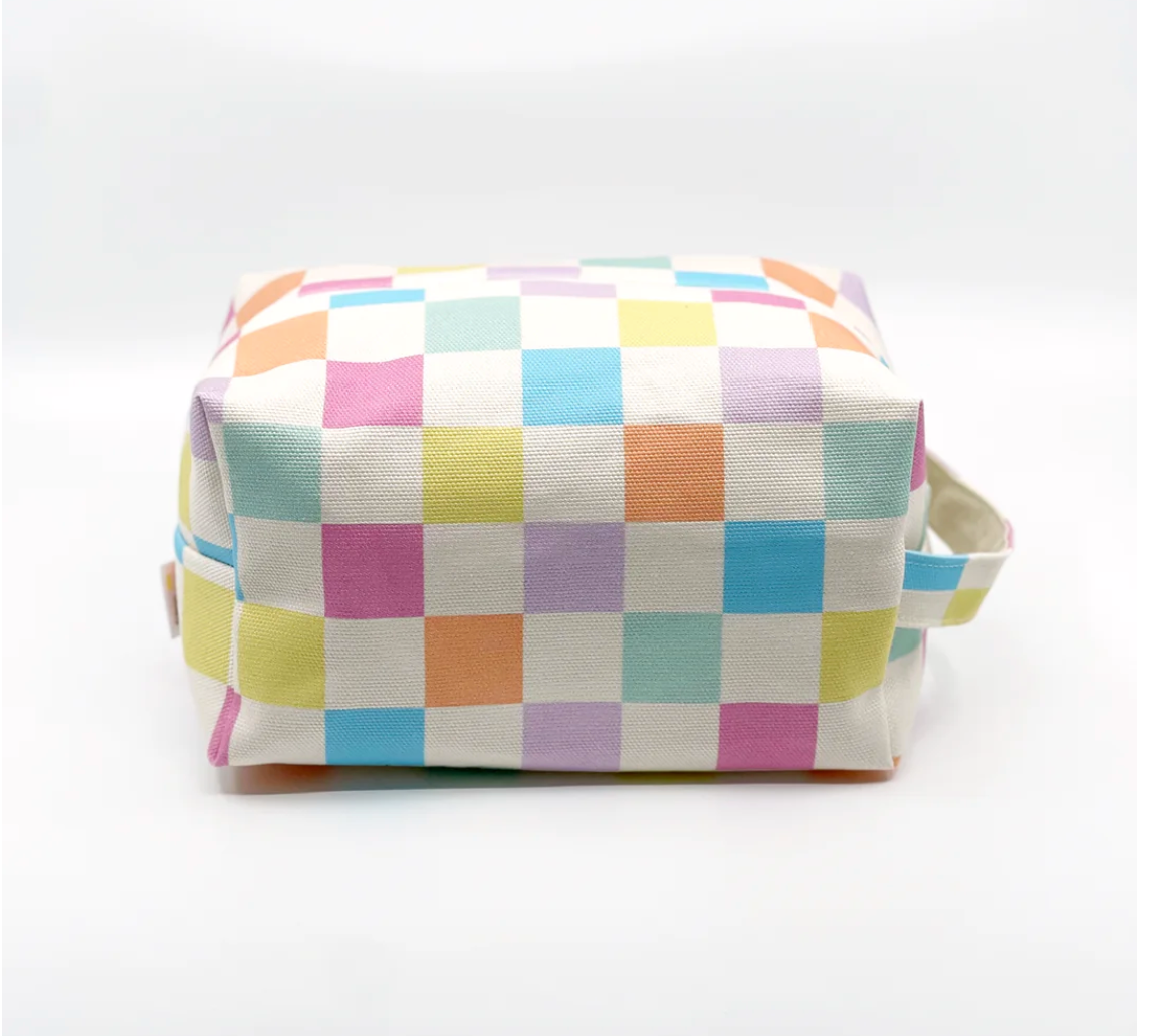 Makeup Bag - Pastel Grid